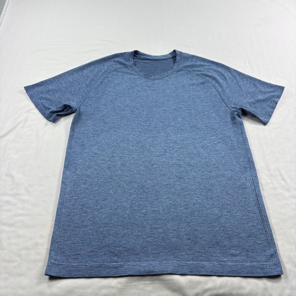 Lululemon Shirt Mens Medium Blue Metal Vent Tech Crewneck Performance Athletic